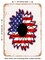 DECORATIVE METAL SIGN - d Sunflower American Flag  - Vintage Rusty Look
